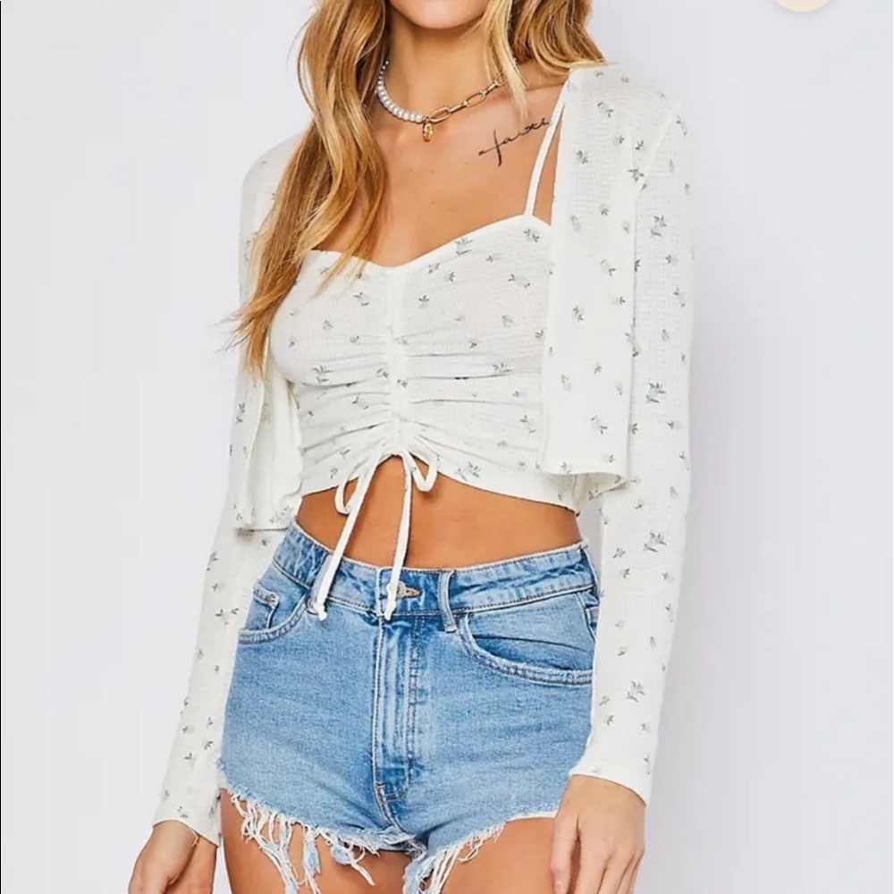 Pretty Garbage Top & Cardigan Floral Set
